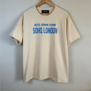 HOMME + FEMME LA Hotel Soho London Jersey T-shirt Short Sleeve Heavy Cotton Tee